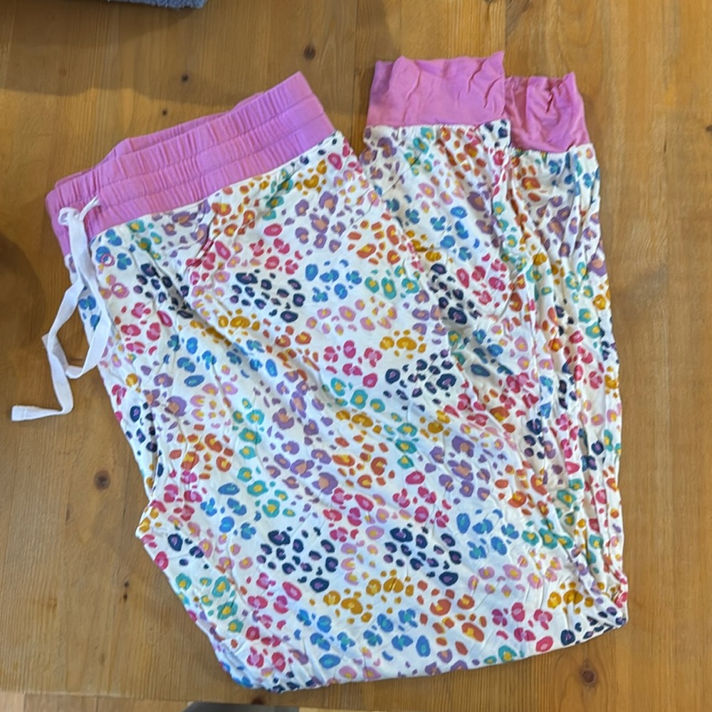 Little Sleepies Rainbow Leopard Print Womens Pajama Pants